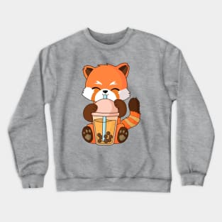 Cute Kawaii Red Panda Boba Tea Bubble Tea Anime Crewneck Sweatshirt